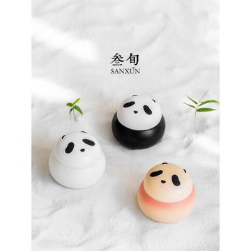 叁旬熊貓茶葉罐陶瓷家用精品小號儲茶罐創意高檔擺件防潮密封罐子