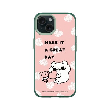 iPhone 15 Clear 憂墨綠 - 爽爽貓 Song Song Meow by SECOND - Make it a great day