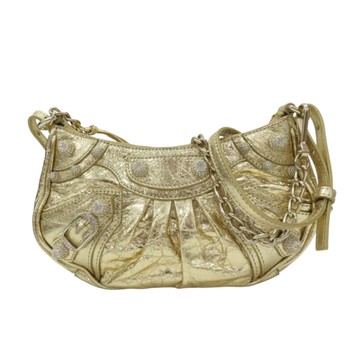 BALENCIAGA 巴黎世家 金色羊皮 水鑽 Le Cagole Mini 肩背包 金扣 695814 【二手名牌BRAND OFF】