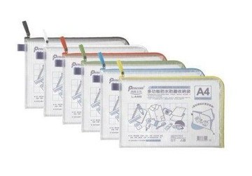 尚禹 L型 A4 多功能 收納袋 網狀 12個/包 顏色隨機出貨 L-A400