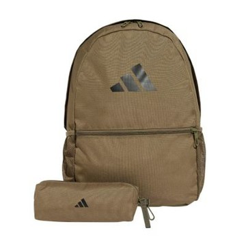 ADIDAS CLSC PCASE BP 後背包附鉛筆盒 雙肩包 JD3091 棕