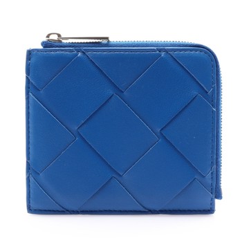 BOTTEGA VENETA BV 寶緹嘉 藍色 編織羊皮 零錢包 【二手名牌BRAND OFF】