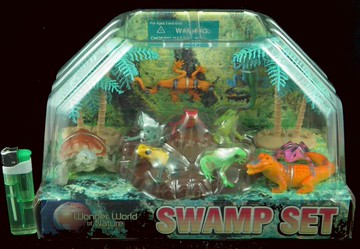 沼澤雨林生物-兩棲篇\鱷魚、蜥蜴、樹蛙等\立體圖鑒景品\TM