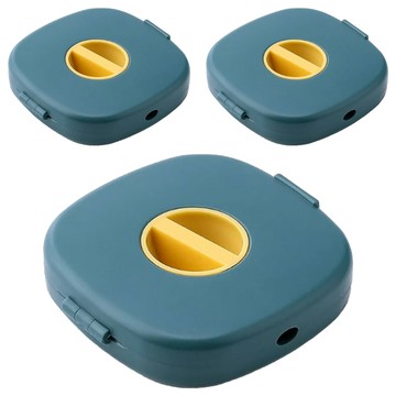 E.dot 數據線捲線收納盒 藍色 ABS材質 7x7x1.5cm  3個