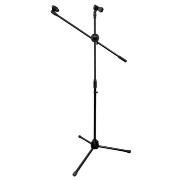 KONIX 直斜兩用3段式雙頭麥克風架 雙夾頭設計 360度自由調整  120 x 60 x 30cm  1個