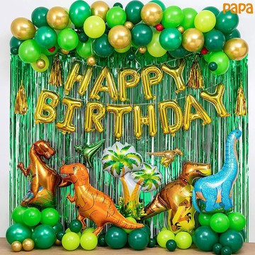 兒童生日佈置 恐龍主題套裝🔥暢銷歐美🔥生日氣球 周歲生日派對 動物主題生日氣球套裝 拍攝道具 拍照 氣球佈置 慶生佈置
