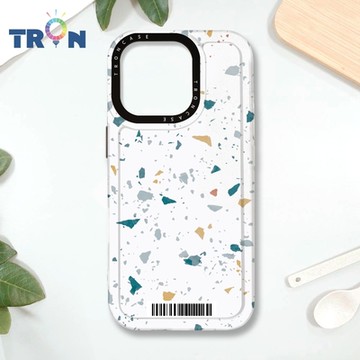 TRON IPHONE 16 PRO 彩色幾何小磨石子A款 防摔 MAGSAFE 磁吸 太空載具殼 透黑 手機殼