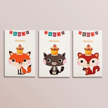 【GFSD】水鑽精品-手工動物生日卡