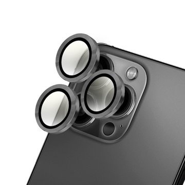 Timo iPhone 13 Pro/13 Pro Max 鏡頭專用 3D金屬鏡頭環玻璃保護貼膜(內含鏡頭環3顆)-黑色