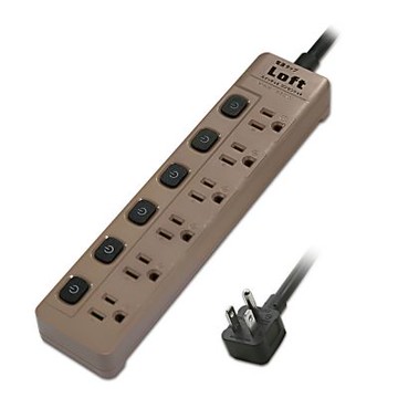 【EC】  居家工業風 6P 6插 6尺安全延長線 奶茶色 LL-600-6