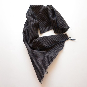 古布 藍染縞模様 木綿端切れ 約 33.5×67cm 大正〜昭和初期 ハンドメイド・リメイク素材