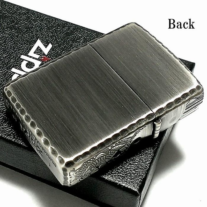 ZIPPO アーマー 限定 ３面彫刻 昇鯉 アンティークシルバー ジッポ