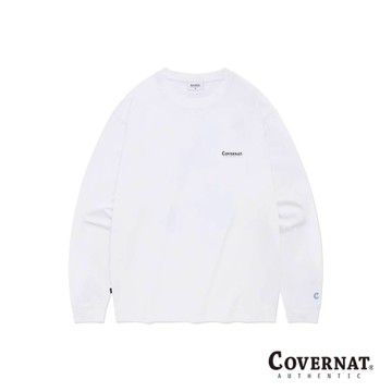 [COVERNAT] 大C背標長袖寬鬆T卹 男女同款 (白色)[H8]