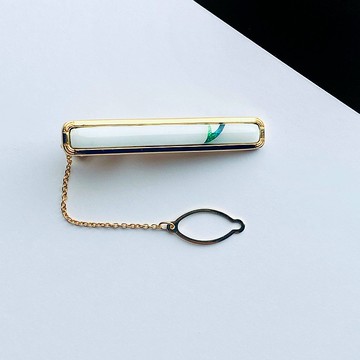 哈雷【祖母綠】景泰藍領帶夾純銀有線景泰藍18kgf