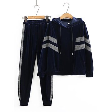 媽媽秋裝運動套裝時尚洋氣年輕兩件套金絲絨中老年女裝衛衣褲子