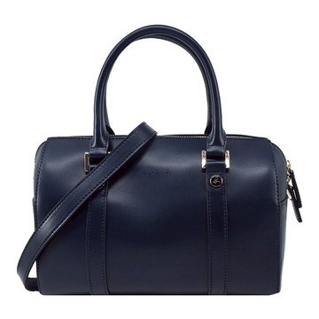 [平輸版]agnes b.全皮革小波士頓包-小-深藍/真品平輸