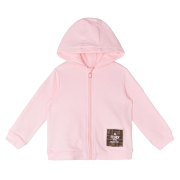 FENDI Kids 嬰幼兒刺繡標籤連帽外套