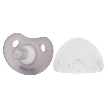 MOTHER-K 全矽膠安撫奶嘴 附收納盒 柔軟食品級LSR液態矽膠  0歲以上  漾紫  1個