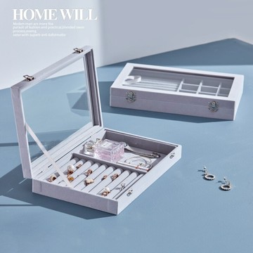 首飾收納盒少女心耳環耳釘耳飾項鏈飾品家用可視防塵收拾精致盒子
