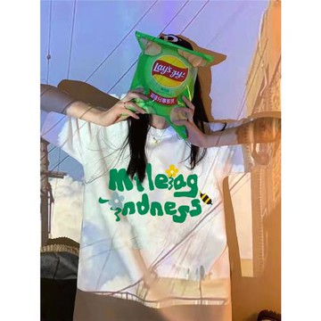 小宅自制純棉半袖上衣ins T恤