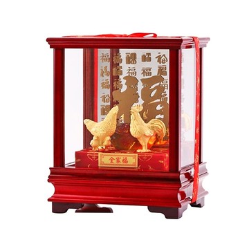 帶路雞-金雞純黃金藝術擺件