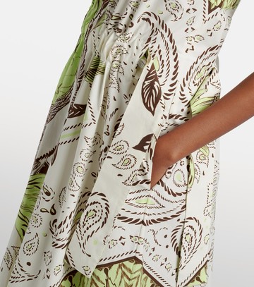 Tory Burch Printed belted cotton-blend maxi dress