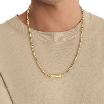 CALVIN KLEIN CK Contoured Barrel 男士質感風格穿搭項鍊 開學換新季 送禮推薦-金 35100093