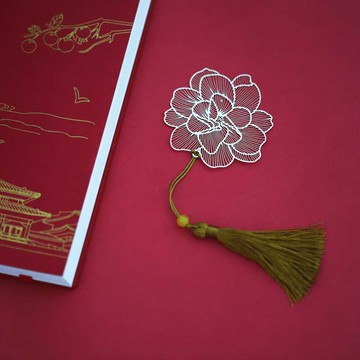 杜鵑花紅軍文化書簽金屬鏤空黃銅流蘇旅游景點書簽赤水第一峰桂花鎮虎頭山花中西施精致禮物企業學校定制禮品