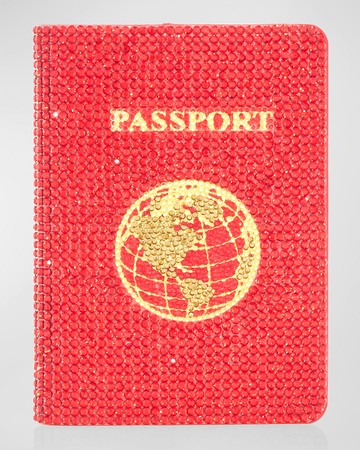 Allover Crystal Passport Holder