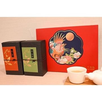 方菩提 繁花盛宴 中秋節禮盒 茶葉禮盒(高山黃金烏龍茶包8包 台灣蜜香紅茶20克)