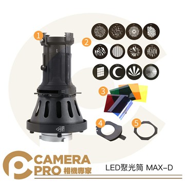 LED聚光筒 MAX-D 投影器 Bowens 保榮卡口 適100~600W以上 含色片 可調光圈 公司貨 ◎相機專家◎