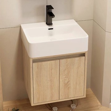 免運 開立發票 洗手盆 陶瓷洗手盆 浴室洗臉盆 陽台洗手盆 原木色浴室柜組合洗臉盆迷你小戶型洗漱臺池衛生間一體陶瓷洗手盆特惠/工廠現貨 特價出 Z1121