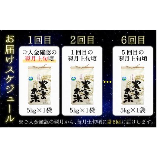 ふるさと納税 福井県 大野市 星降るまち 越前大野の「満天コシヒカリ」白米 5kg × 6回 計 30kg 農薬・化学肥料50%以上カッ…