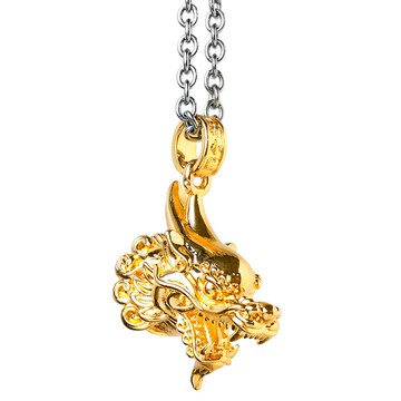 貔貅催財鈴項鍊 催財鈴約3.7cm*2.5cm 不鏽鋼鍊 項鍊全長約52cm  富貴金  1條