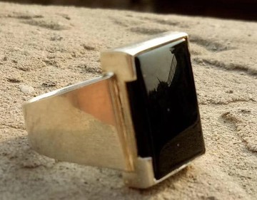 男士深黑紅色葉門Aqeeq Yamani Akik Yemen Aqiq戒指 925純銀