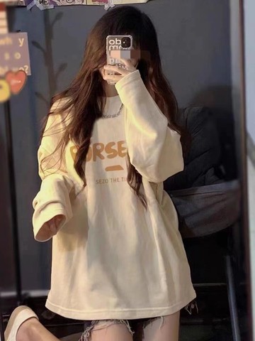 衛衣打底衫長袖T恤純棉寬松字母印花女美式潮牌時尚百搭顯瘦春秋季新款