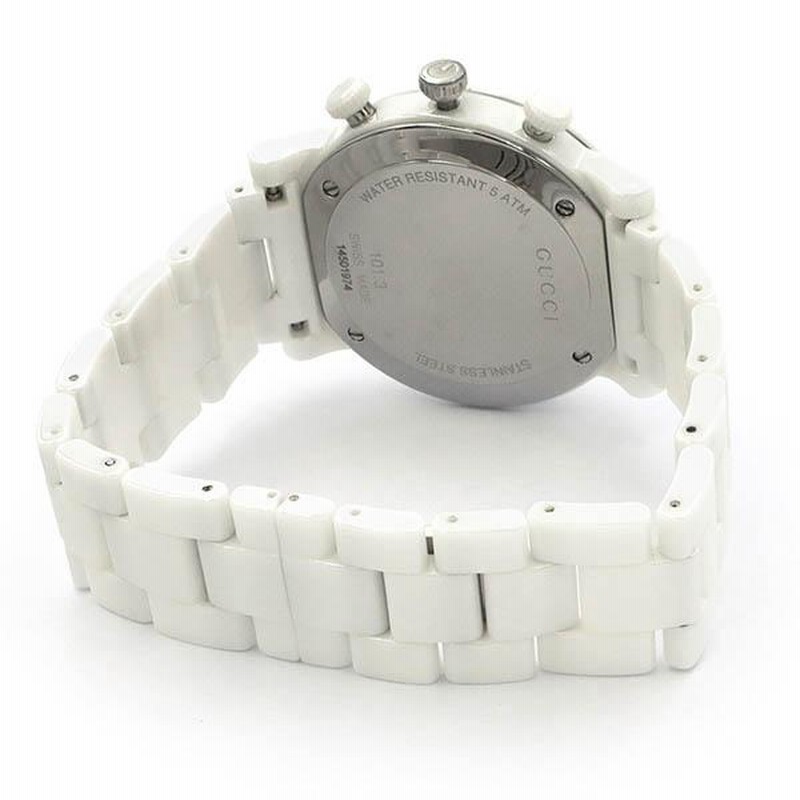 GUCCI クロノグラフ腕時計 ホワイト/グレー GUCCI クロノグラフ腕時計 ホワイト/グレー