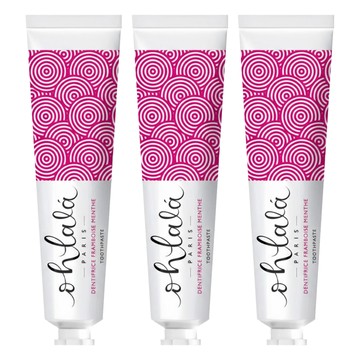 Ohlala 巴黎 kiss牙膏 75ML - 薄荷覆盆子 法國原裝 96%天然成分 法式迷人香氣  3條