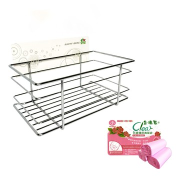 免施工四方高欄角落架強力無痕膠+茶樹香精油垃圾袋15l