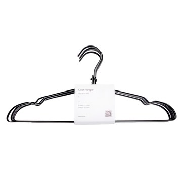 HOLA 和樂家居 肩帶型寬版鋁製衣架 41 x 1 x 19cm 0.07kg  黑色  1個