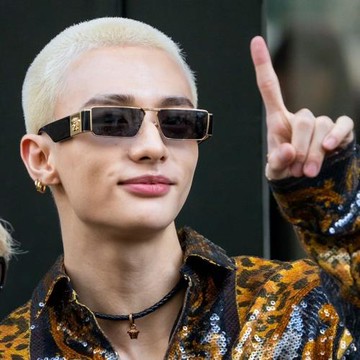 歐美嘻哈ins潮流墨鏡男高級感凹造型小框方形金屬太陽鏡防紫外線