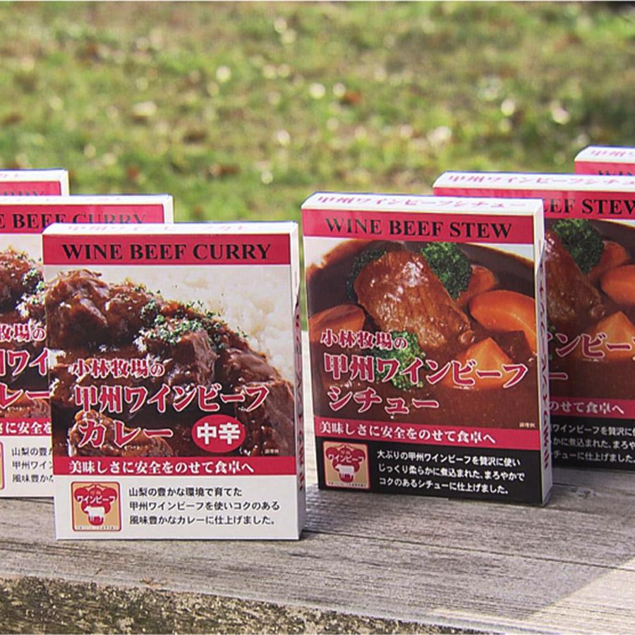 小林牧場 甲州ワインカレー ビーフカレー＆甲州ワインビーフシチュー 各3食セット 贈答レトルト