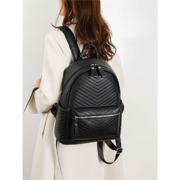 裝電腦雙肩包女2025新款時尚出游質感軟皮背包歐美潮流大學生書包