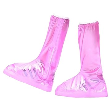 小麥購物 高筒隱藏式拉鍊全方位防雨鞋套 L4424  珠光紅  L