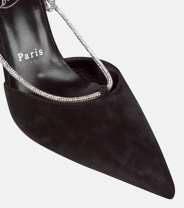 Christian Louboutin Astrid Lace Strassita 85 suede pumps