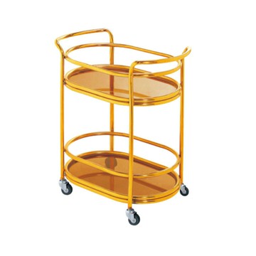 酒水車實木圓形酒水車飲料車推車酒店小推車送酒車點心車餐車[DD160110]