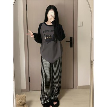 睡衣女春秋款純棉長袖長褲2025新款超火可外穿秋冬學生家居服套裝