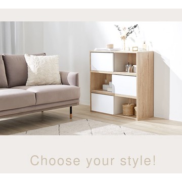 TZUMii夏爾六格滑門收納櫃 推門櫃 書櫃 置物櫃 堆疊