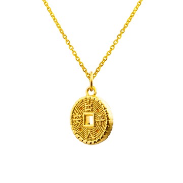 Jove gold 漾金飾 出入平安黃金墜子 送項鍊