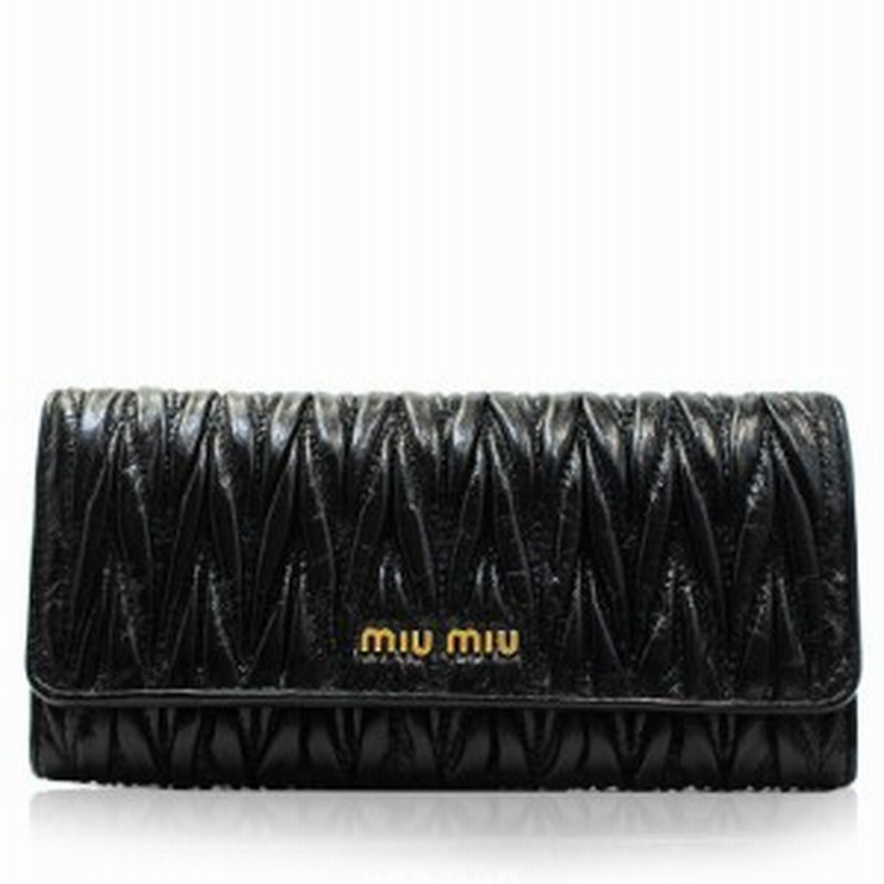 新品 ミュウミュウ MIU MIU 長財布 マテラッセ ネロ